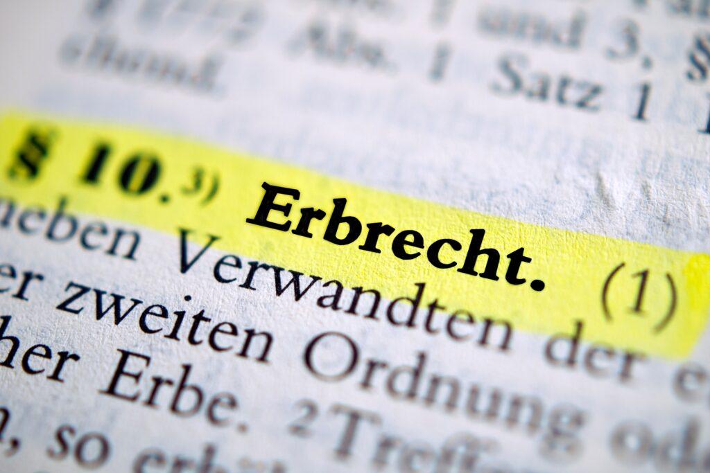 Markiertes Erbrecht im Gesetzbuch | Rechtsanwalt Deggendorf