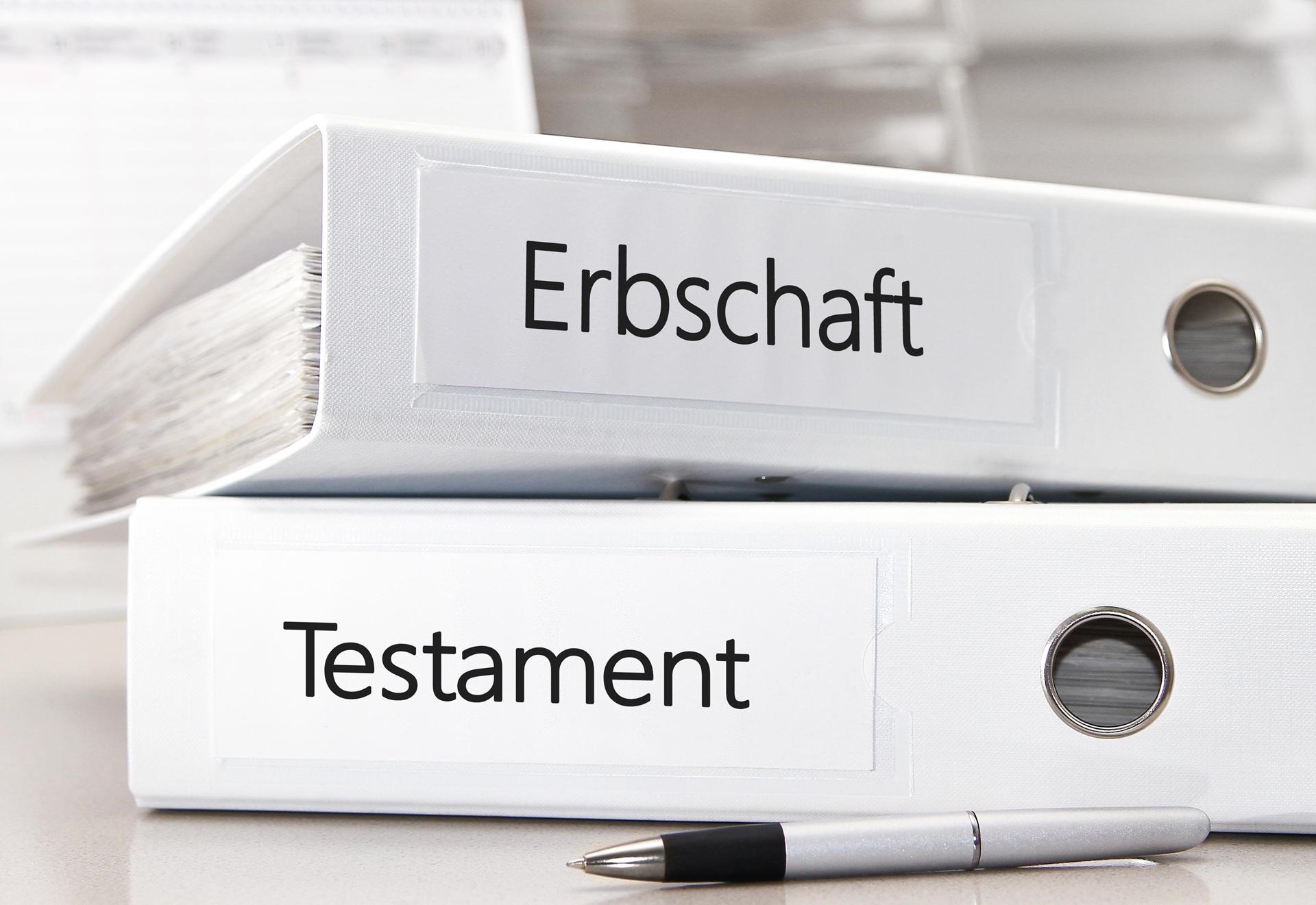 Ordner zu Erbschaft und Testament | Rechtsanwalt Deggendorf